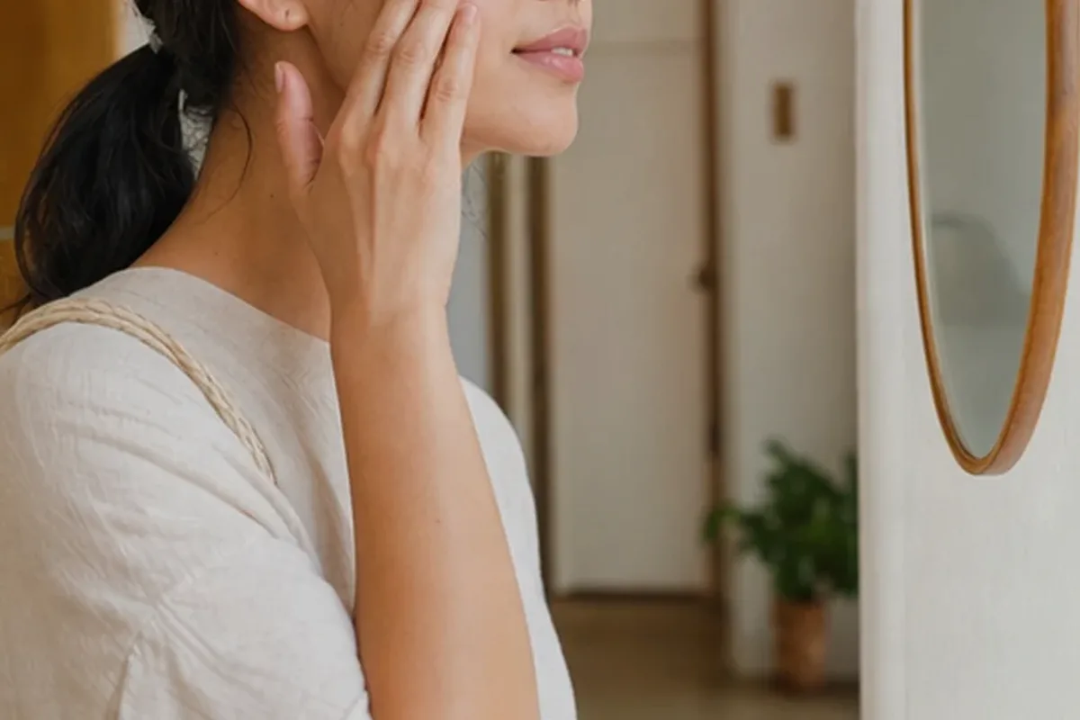 Emotionaler und authentischer Anwendungsmoment rund um Hyaluron-Serum für empfindliche Haut