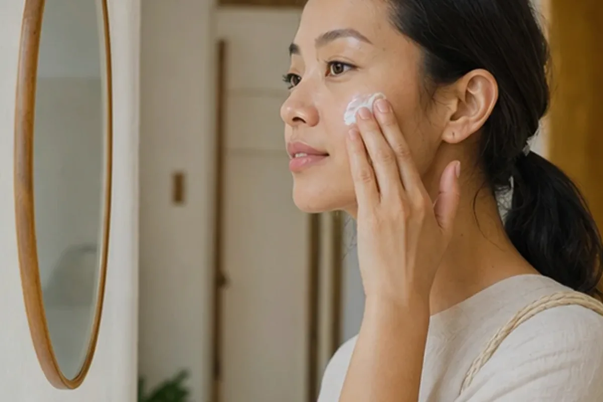 Hochwertige Beauty-Inszenierung zu Auswahlkriterien für Gesichtscreme bei ersten Fältchen
