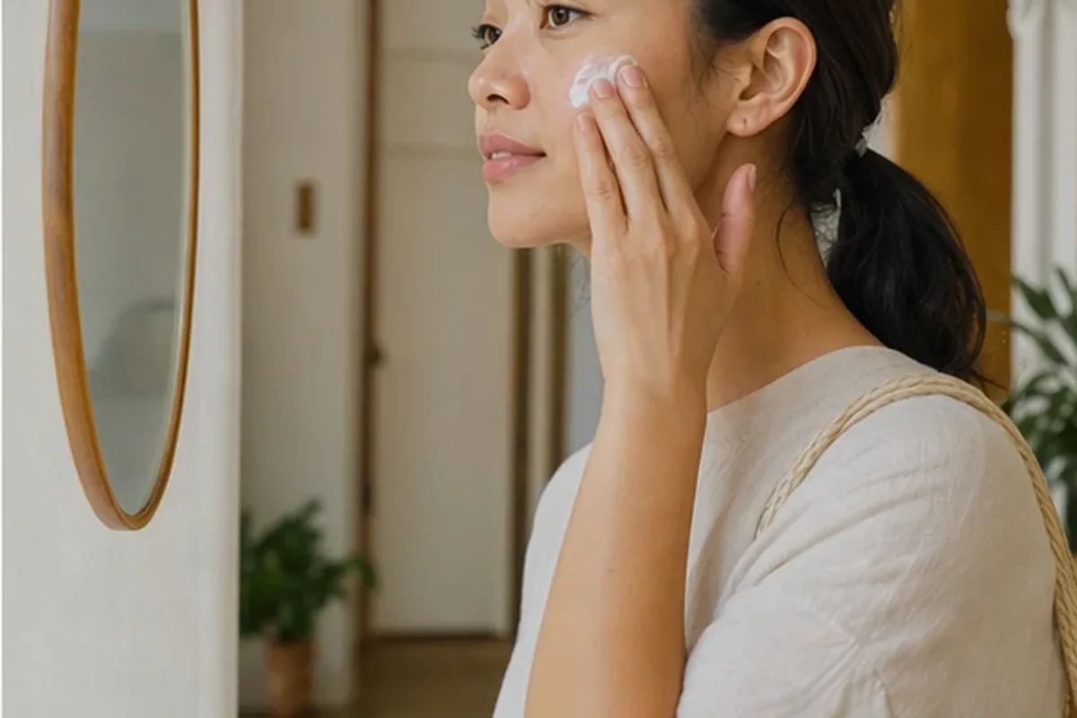 Authentischer Wohlfühlmoment passend zum Beauty-Thema Gesichtswasser für unreine Haut