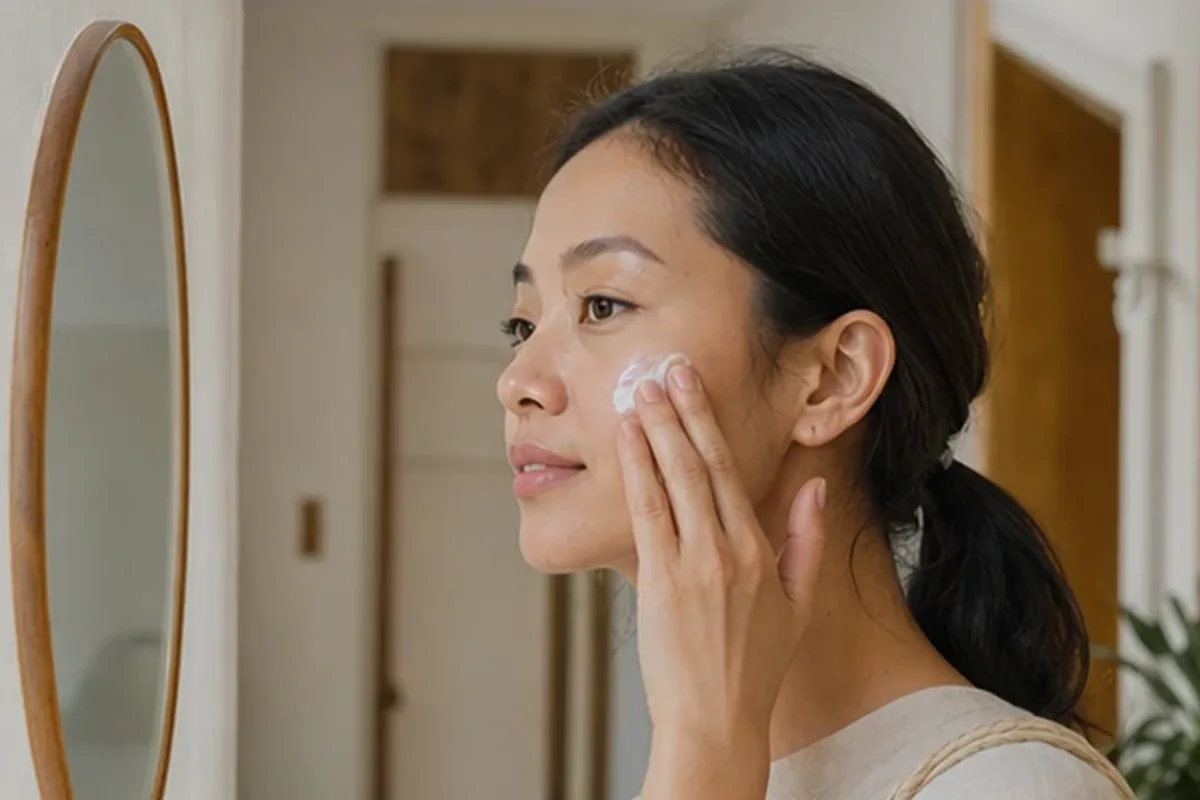 Authentischer Wohlfühlmoment passend zum Beauty-Thema Anti-Aging-Routine bei Pigmentflecken
