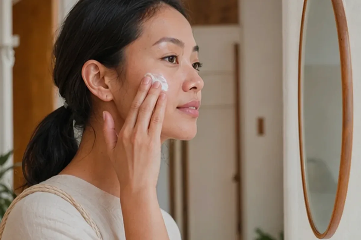 Authentische Beauty-Routine passend zum Thema Niacinamid-Serum für trockene Haut