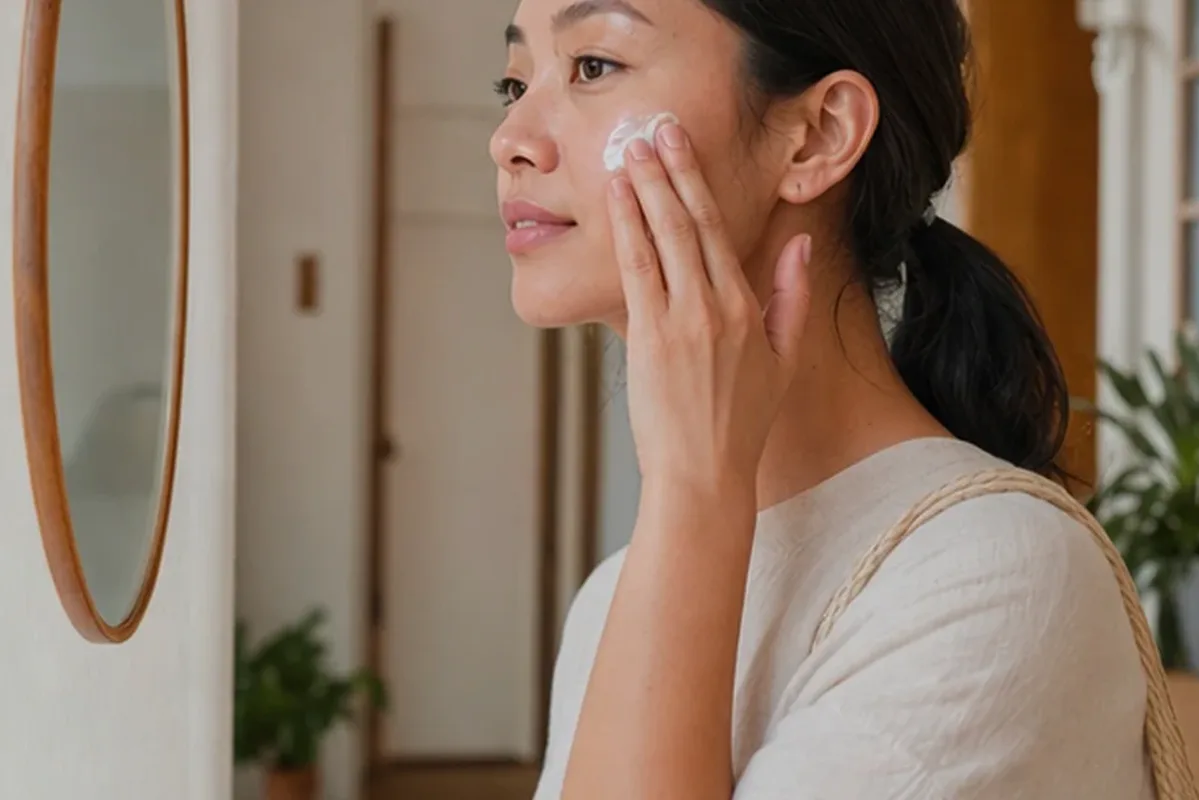 Authentische Beauty-Routine passend zum Thema Gesichtsmaske für fettige Haut