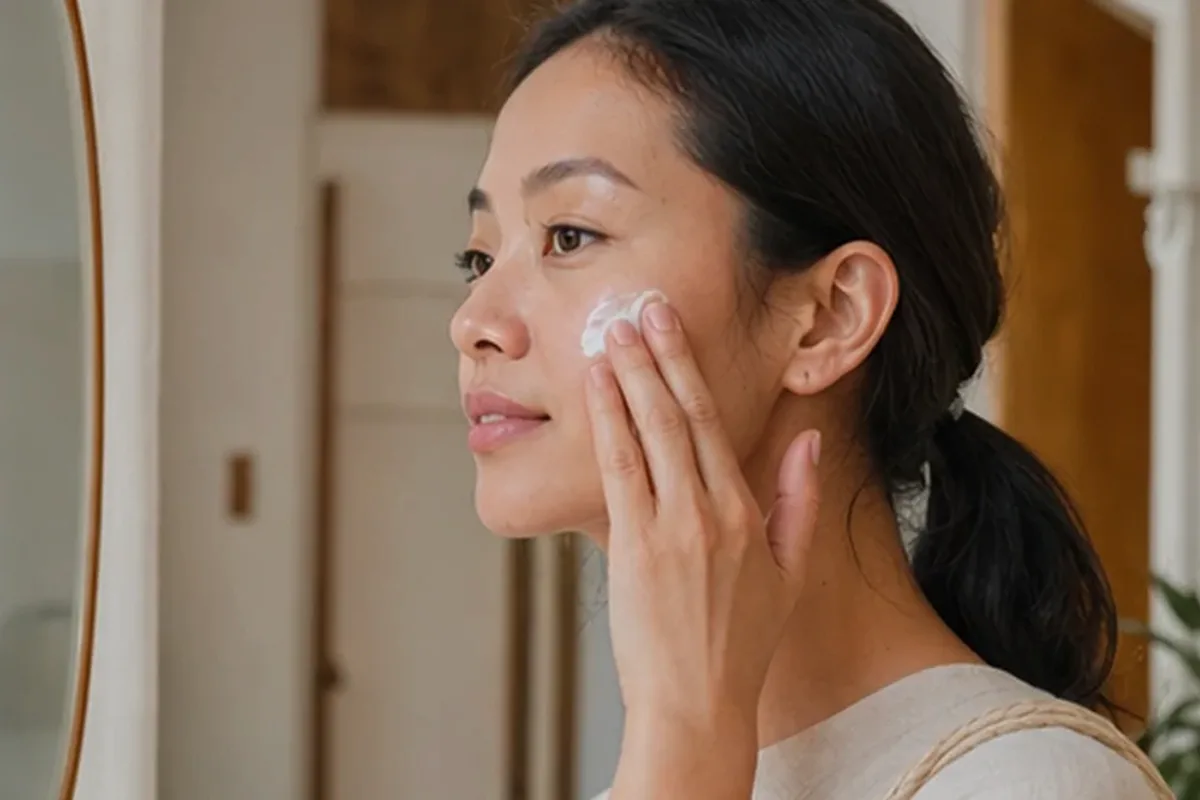 Authentischer Wohlfühlmoment passend zum Beauty-Thema Sonnenschutz bei ersten Fältchen