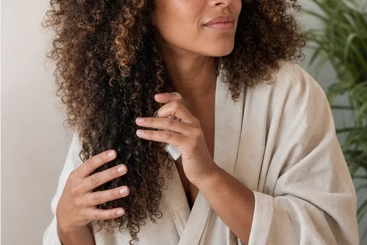 Authentischer Wohlfühlmoment passend zum Beauty-Thema Trockenshampoo für trockenes Haar