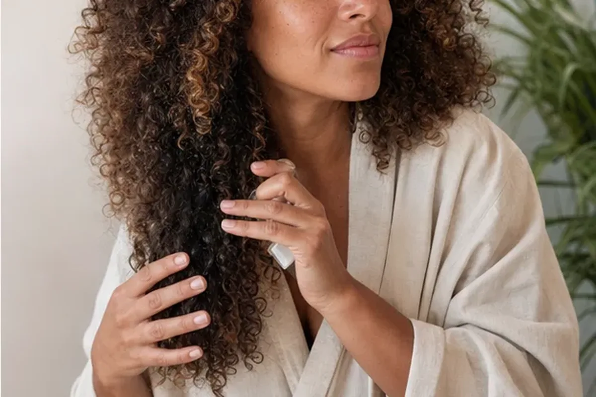 Authentische Beauty-Routine passend zum Thema Lockencreme für feines Haar