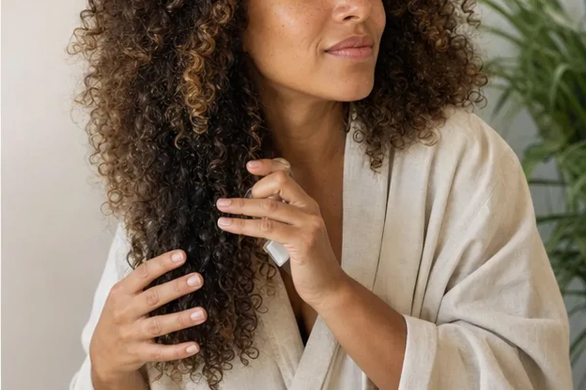 Authentische Beauty-Routine passend zum Thema Hitzeschutz für feines Haar