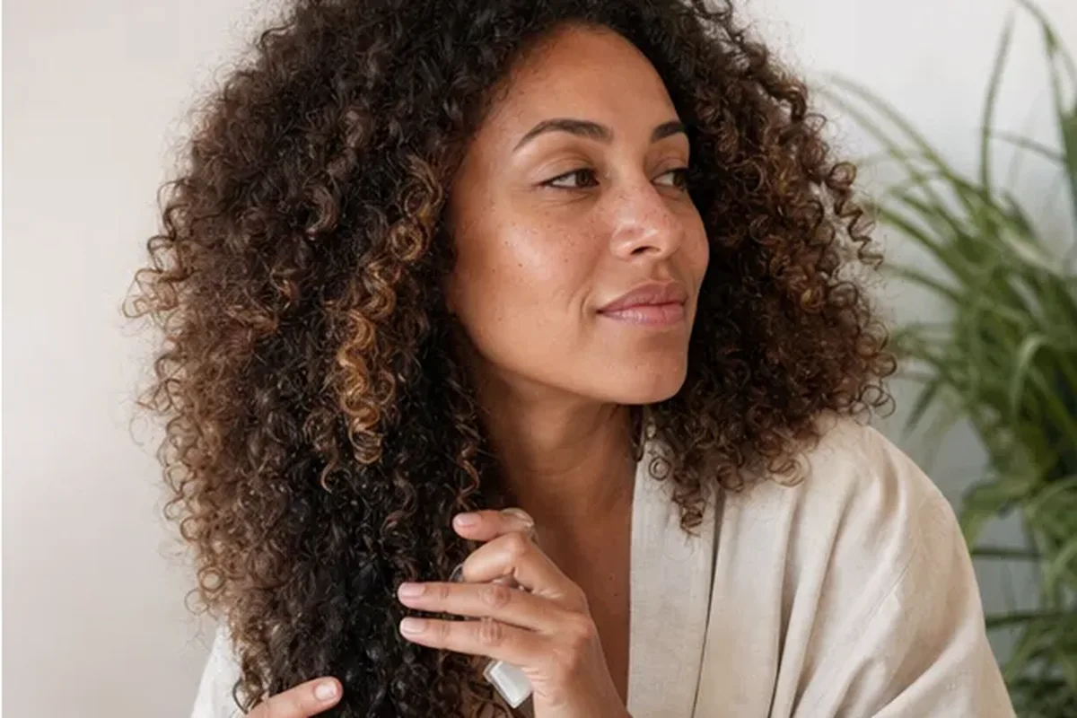 Authentische Beauty-Routine passend zum Thema Silbershampoo für lockiges Haar