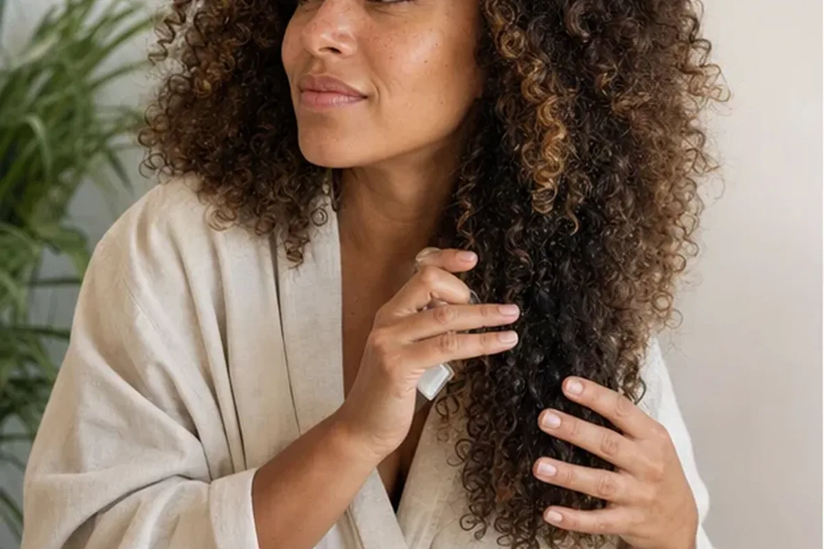 Redaktionelle Detailaufnahme zur Orientierung bei Anti-Frizz-Pflege bei fettigem Ansatz