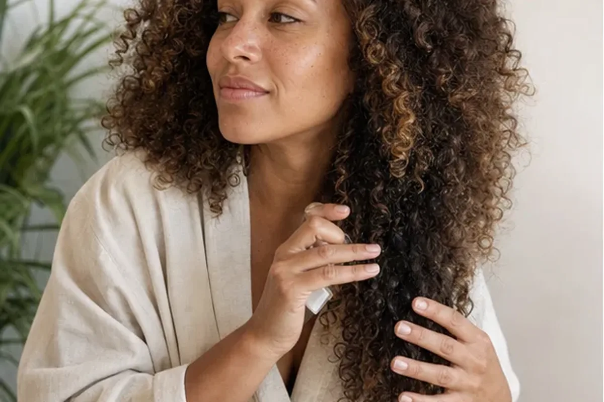 Hochwertige Beauty-Inszenierung zu Auswahlkriterien für Anti-Frizz-Pflege für feines Haar