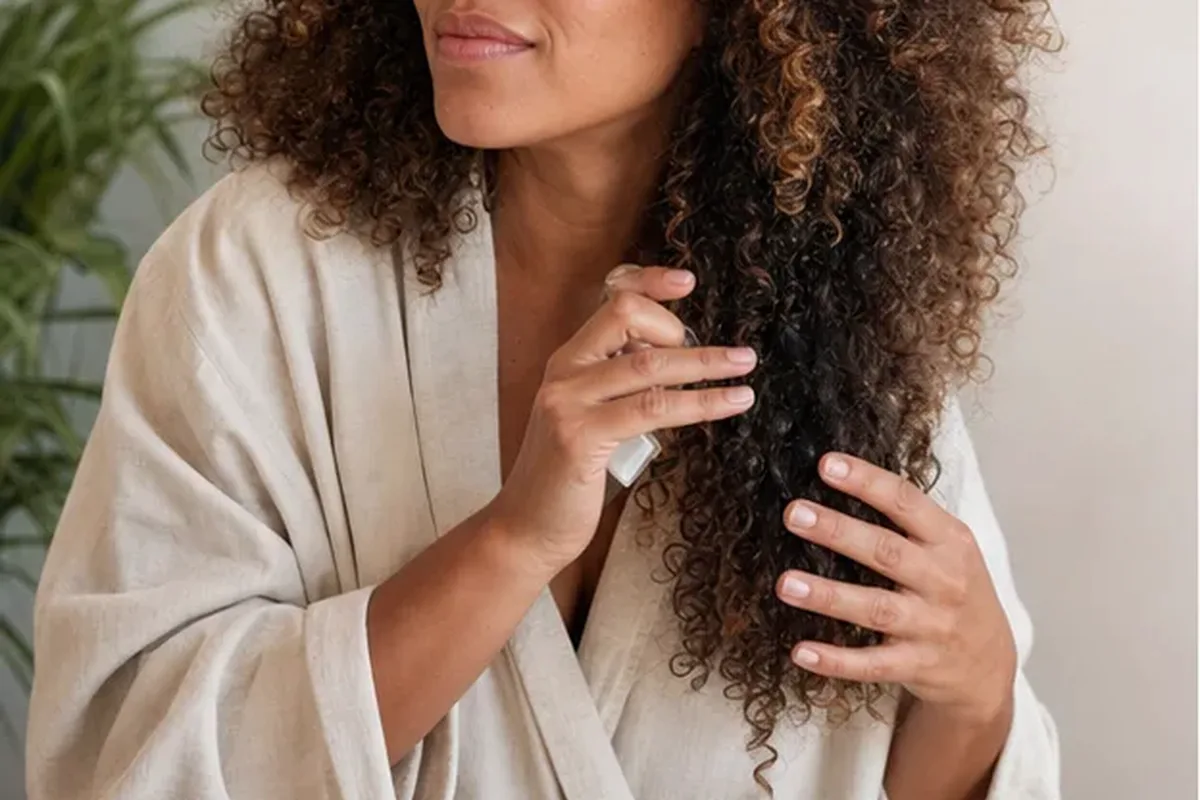 Emotionaler und authentischer Anwendungsmoment rund um Kopfhautserum bei Frizz
