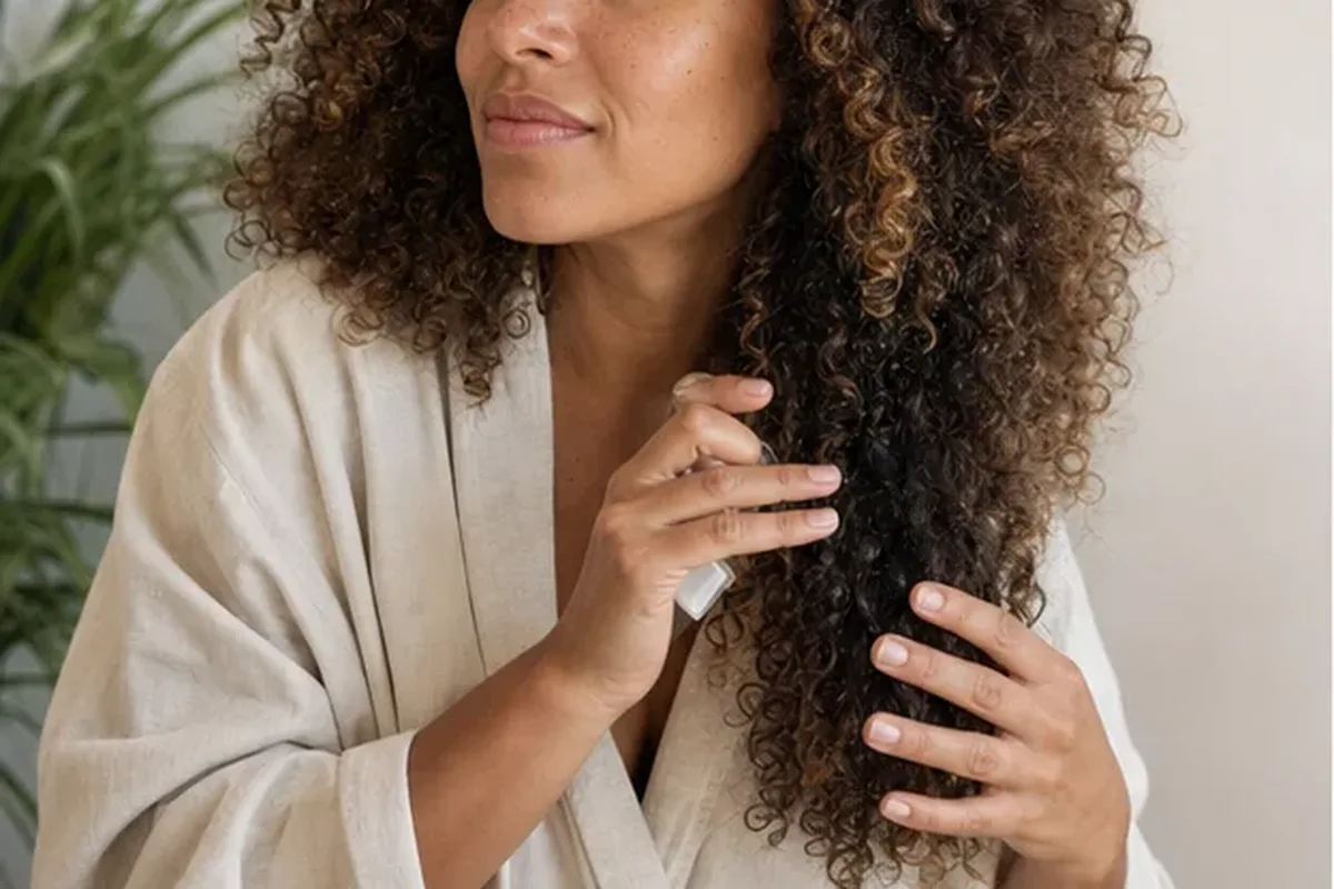 Authentischer Wohlfühlmoment passend zum Beauty-Thema Silbershampoo für strapaziertes Haar