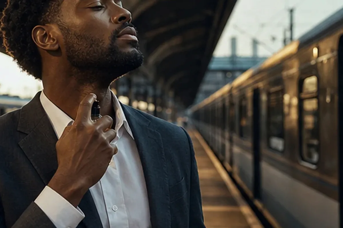 Emotionaler und authentischer Anwendungsmoment rund um Eau de Toilette bei kleinem Budget