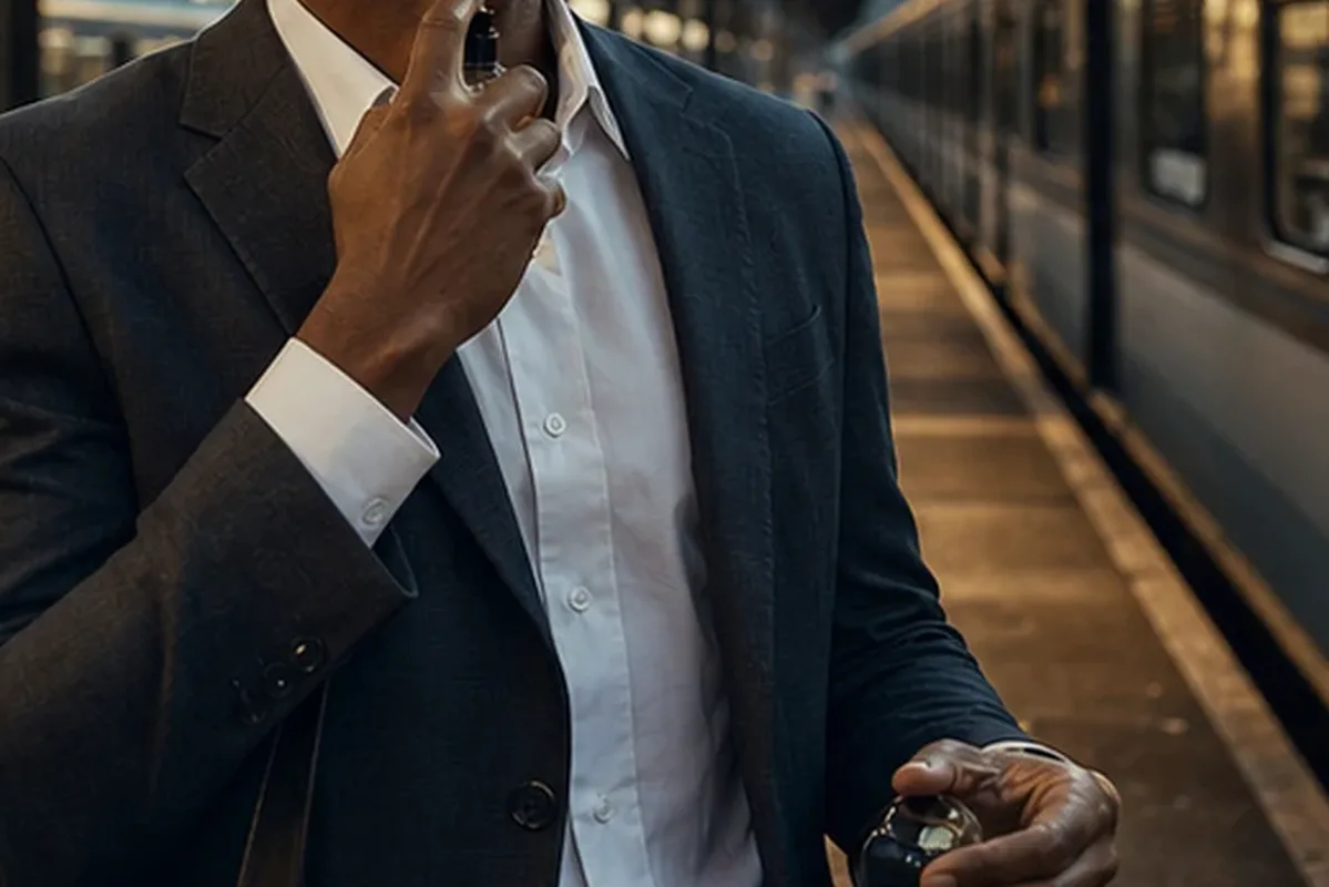 Emotionaler und authentischer Anwendungsmoment rund um Abendduft für einen eleganten Stil