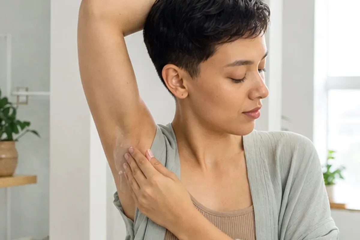 Emotionaler und authentischer Anwendungsmoment rund um Enthaarungscreme für feine Haare