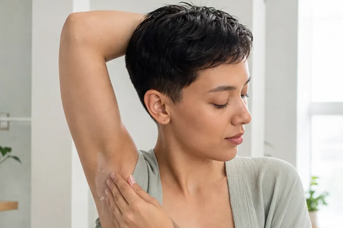 Redaktionelle Detailaufnahme zur Orientierung bei Peeling vor der Rasur für langanhaltende Glätte