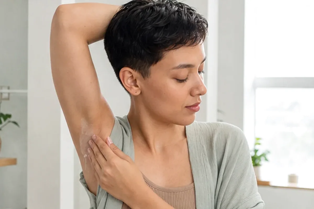 Authentischer Wohlfühlmoment passend zum Beauty-Thema Rasieröl für dunkle Haare