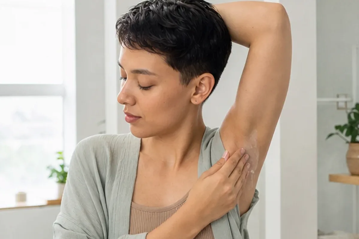 Emotionaler und authentischer Anwendungsmoment rund um Peeling vor der Rasur bei eingewachsenen Haaren