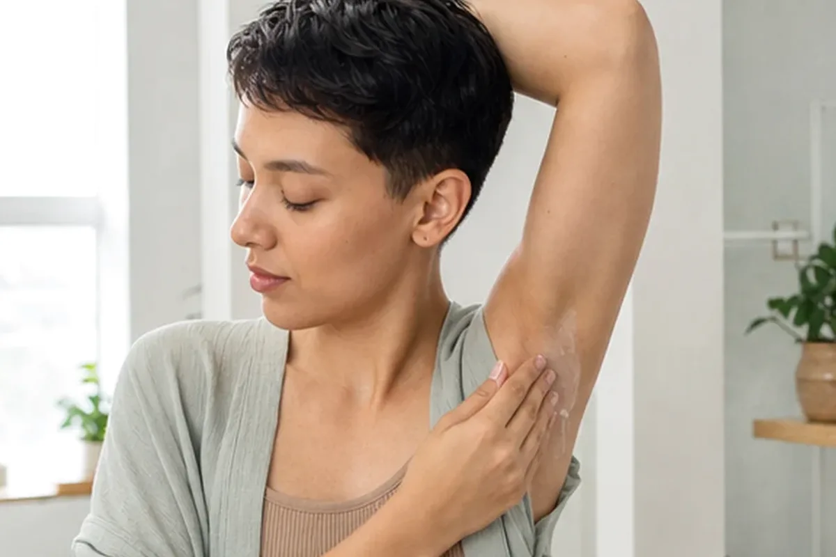 Authentischer Wohlfühlmoment passend zum Beauty-Thema Nassrasierer für empfindliche Haut