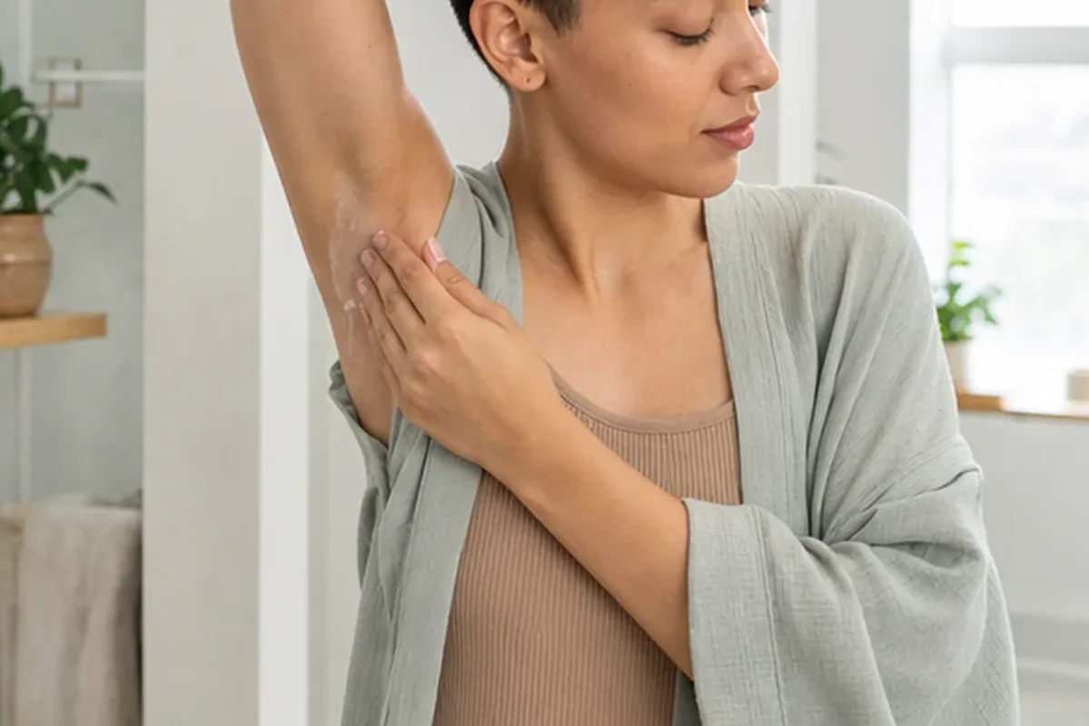 Authentischer Wohlfühlmoment passend zum Beauty-Thema Rasieröl für dunkle Haare