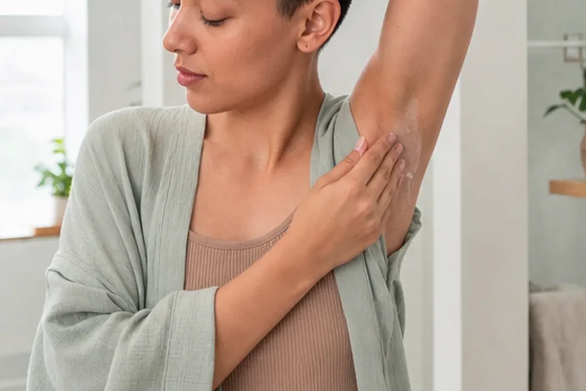 Emotionaler und authentischer Anwendungsmoment rund um Body-Trimmer für dunkle Haare