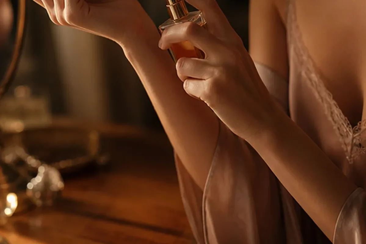 Redaktioneller Beauty-Moment zur Ausgangslage bei Abendduft mit langer Haltbarkeit