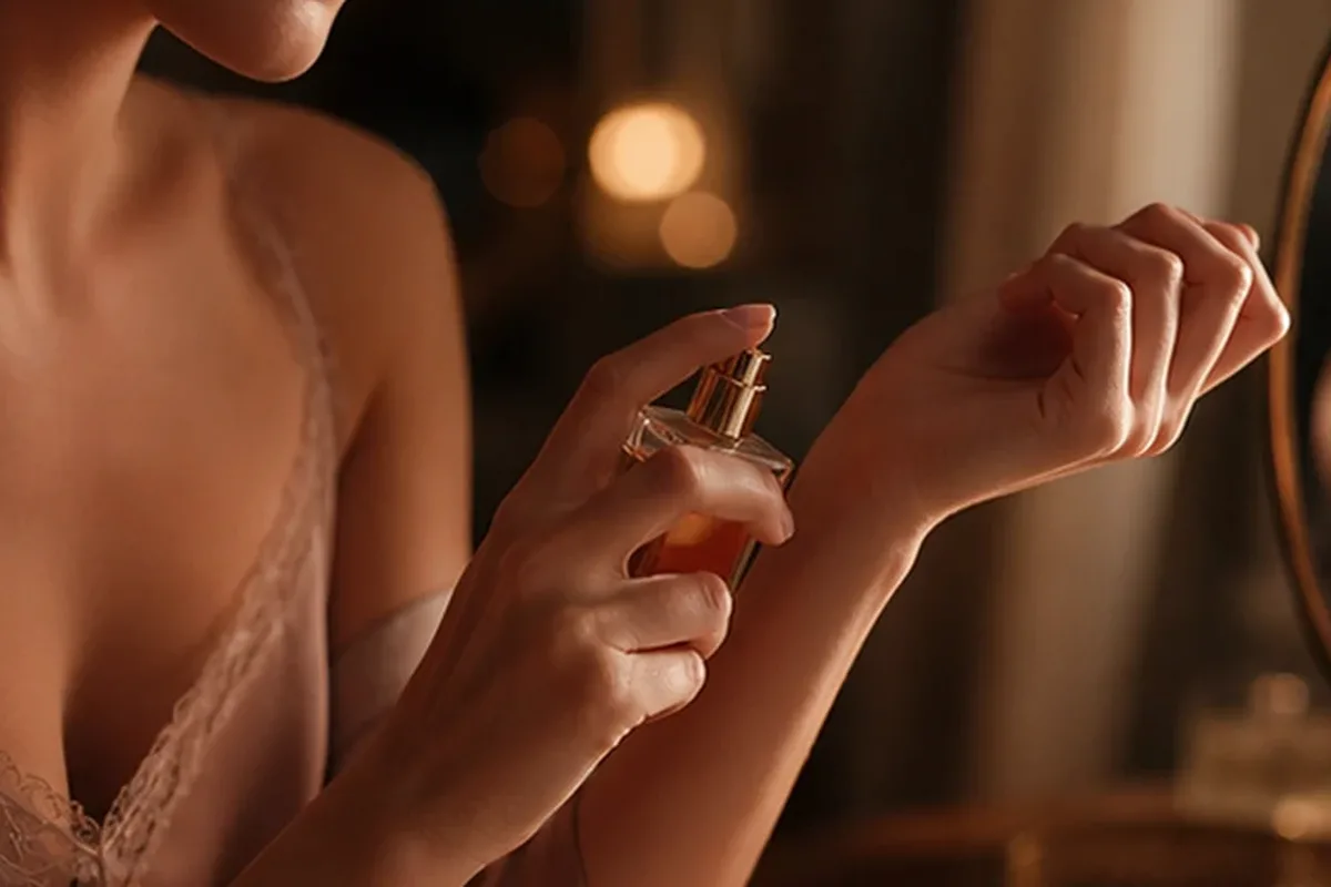 Redaktionelle Detailaufnahme zur Orientierung bei Unisex-Parfum bei kaltem Wetter