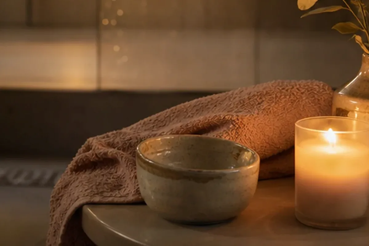 Authentischer Wohlfühlmoment passend zum Beauty-Thema Badezusatz bei brüchigen Nägeln