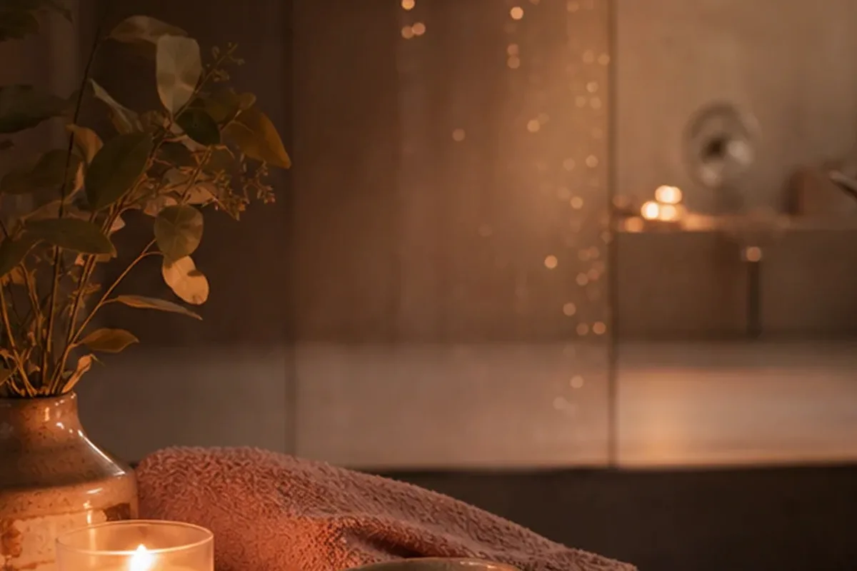 Authentischer Wohlfühlmoment passend zum Beauty-Thema Badezusatz für müde Füße