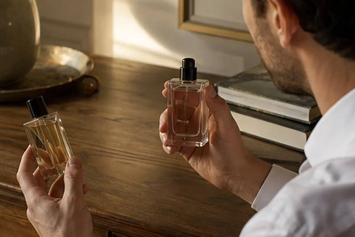 Hochwertige Beauty-Inszenierung zu Auswahlkriterien für Eau de Parfum für einen minimalistischen Stil