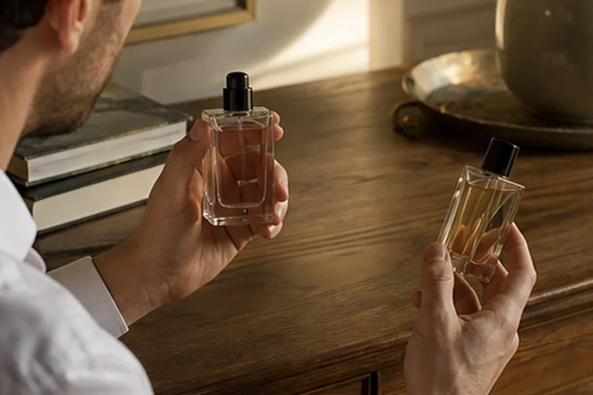 Redaktionelle Detailaufnahme zur Orientierung bei Winterparfum bei kaltem Wetter