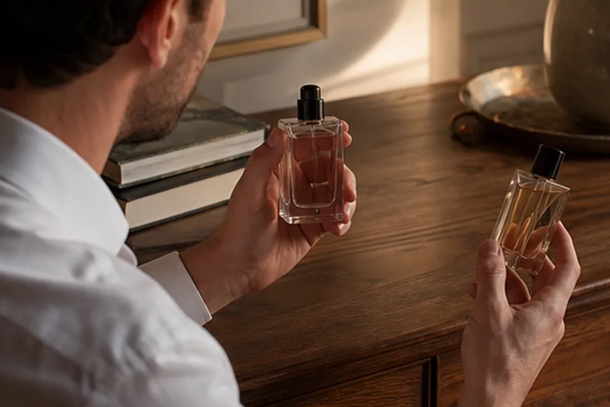 Authentischer Wohlfühlmoment passend zum Beauty-Thema Unisex-Parfum bei warmem Wetter