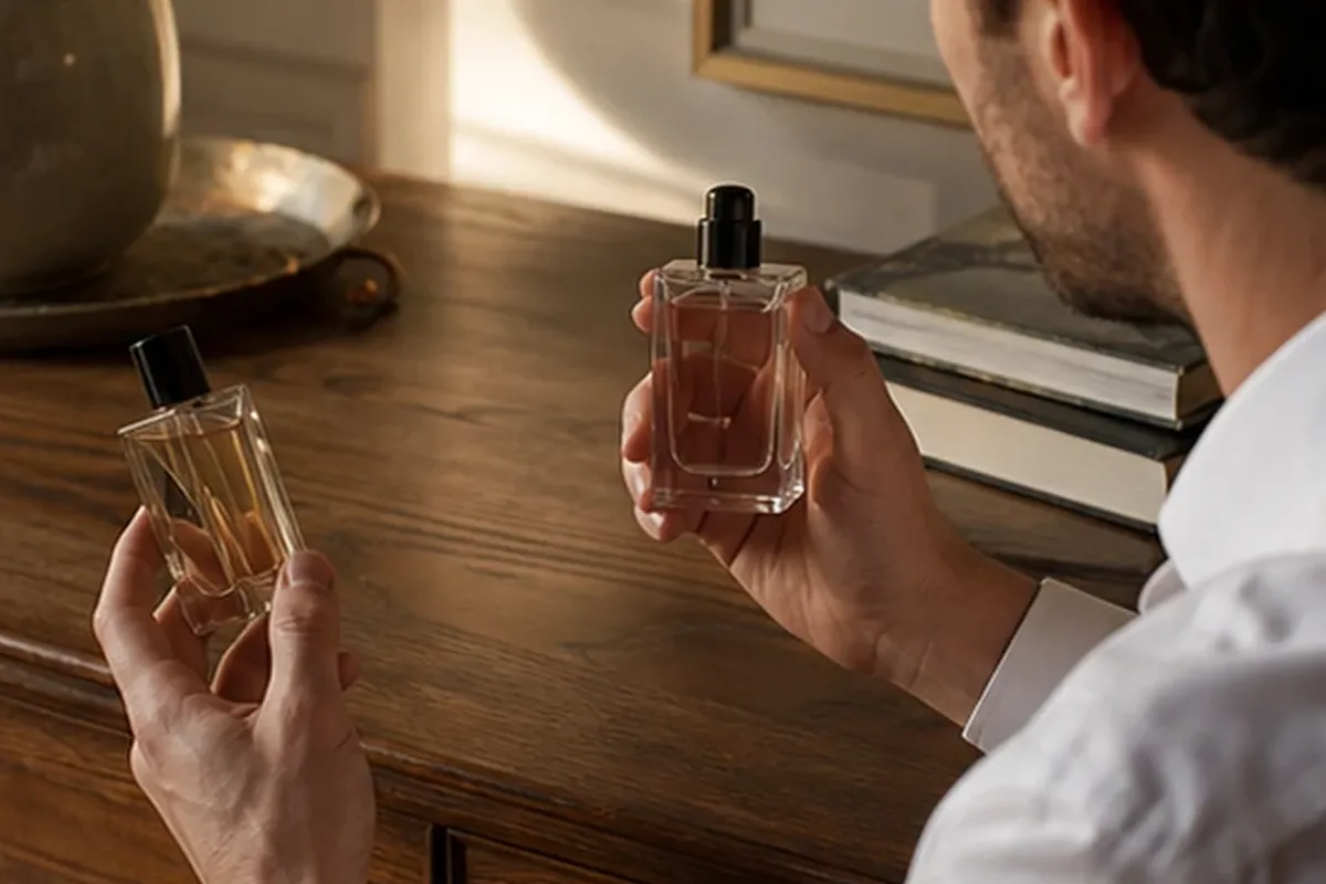 Emotionaler und authentischer Anwendungsmoment rund um Winterparfum bei warmem Wetter
