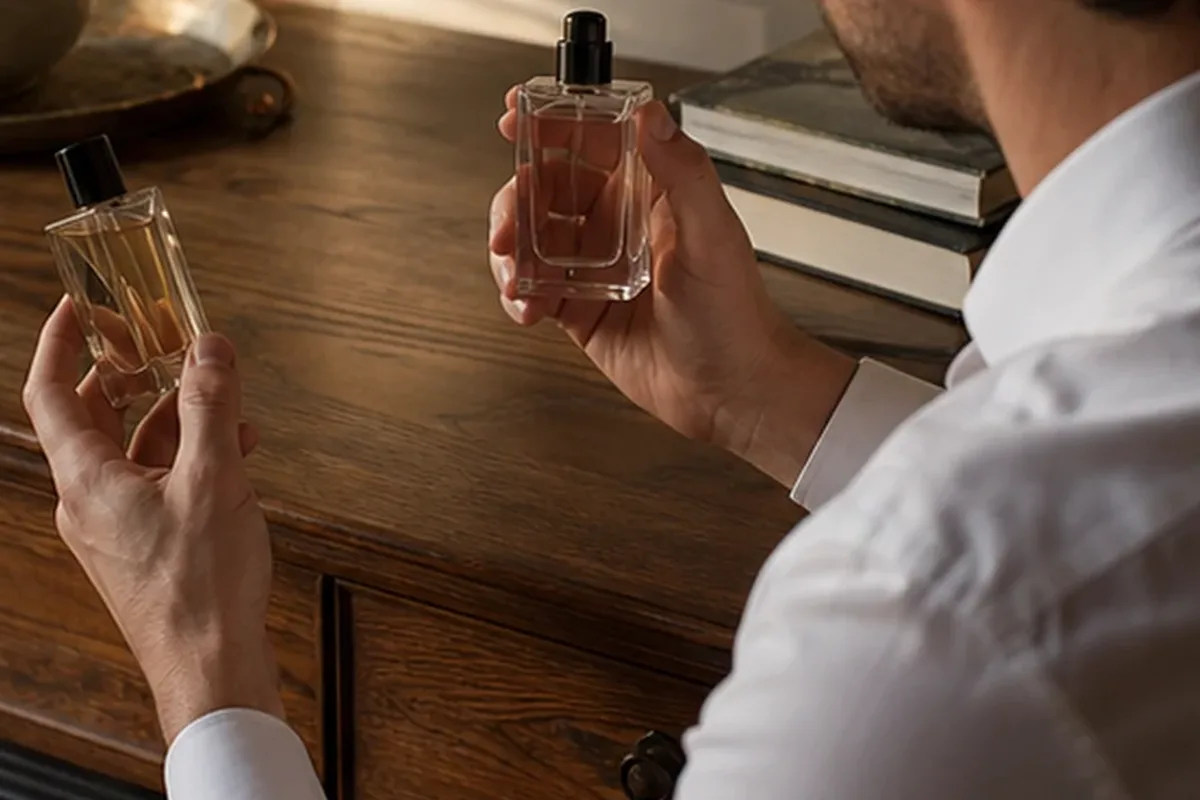 Hochwertige Beauty-Inszenierung zu Auswahlkriterien für Sommerparfum bei kaltem Wetter