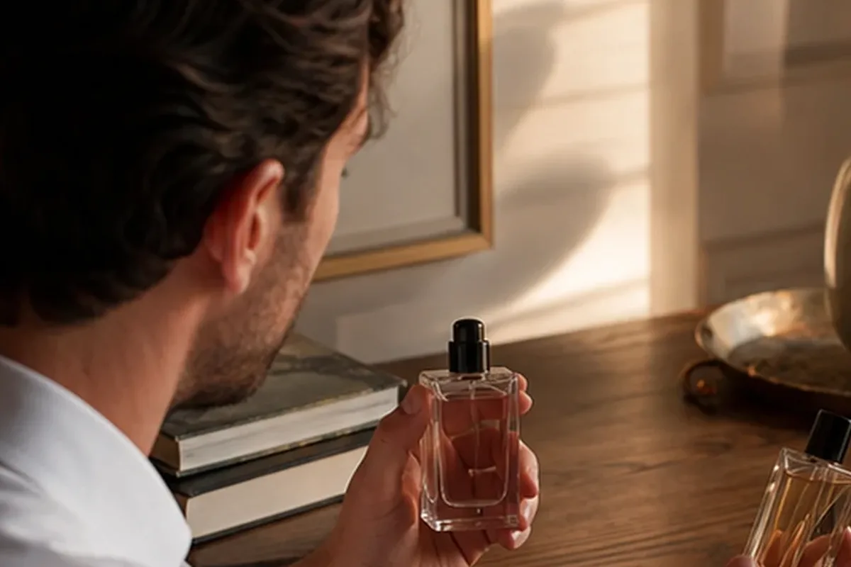 Hochwertige Beauty-Inszenierung zu Auswahlkriterien für Winterparfum bei warmem Wetter