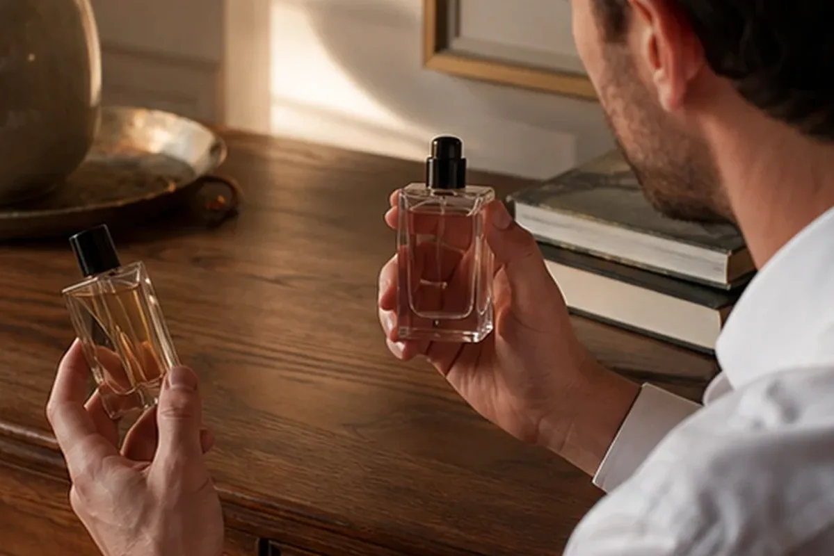Emotionaler und authentischer Anwendungsmoment rund um Eau de Toilette für einen eleganten Stil