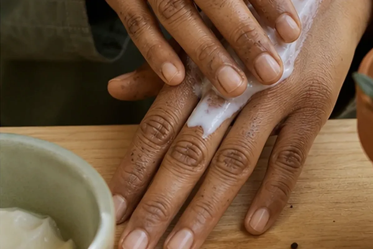 Redaktioneller Beauty-Moment zur Ausgangslage bei Body Butter für beanspruchte Hände