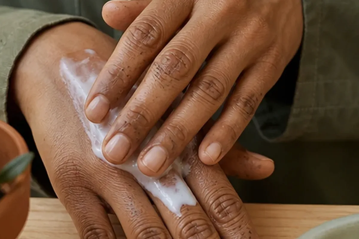 Authentische Beauty-Routine passend zum Thema Hornhautpflege für raue Haut