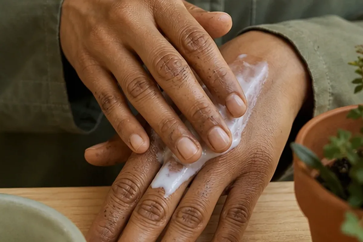 Emotionaler und authentischer Anwendungsmoment rund um Nagelhärter bei brüchigen Nägeln