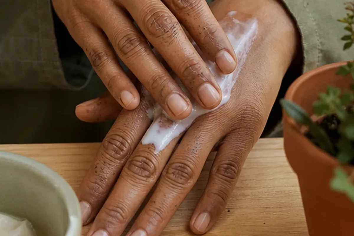 Redaktionelle Detailaufnahme zur Orientierung bei After-Shave-Pflege bei Rasurbrand
