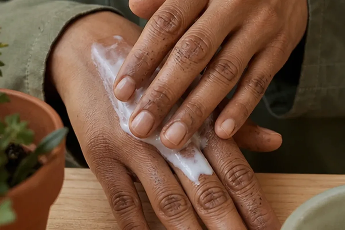 Hochwertige Beauty-Inszenierung zu Auswahlkriterien für Fußcreme für empfindliche Haut