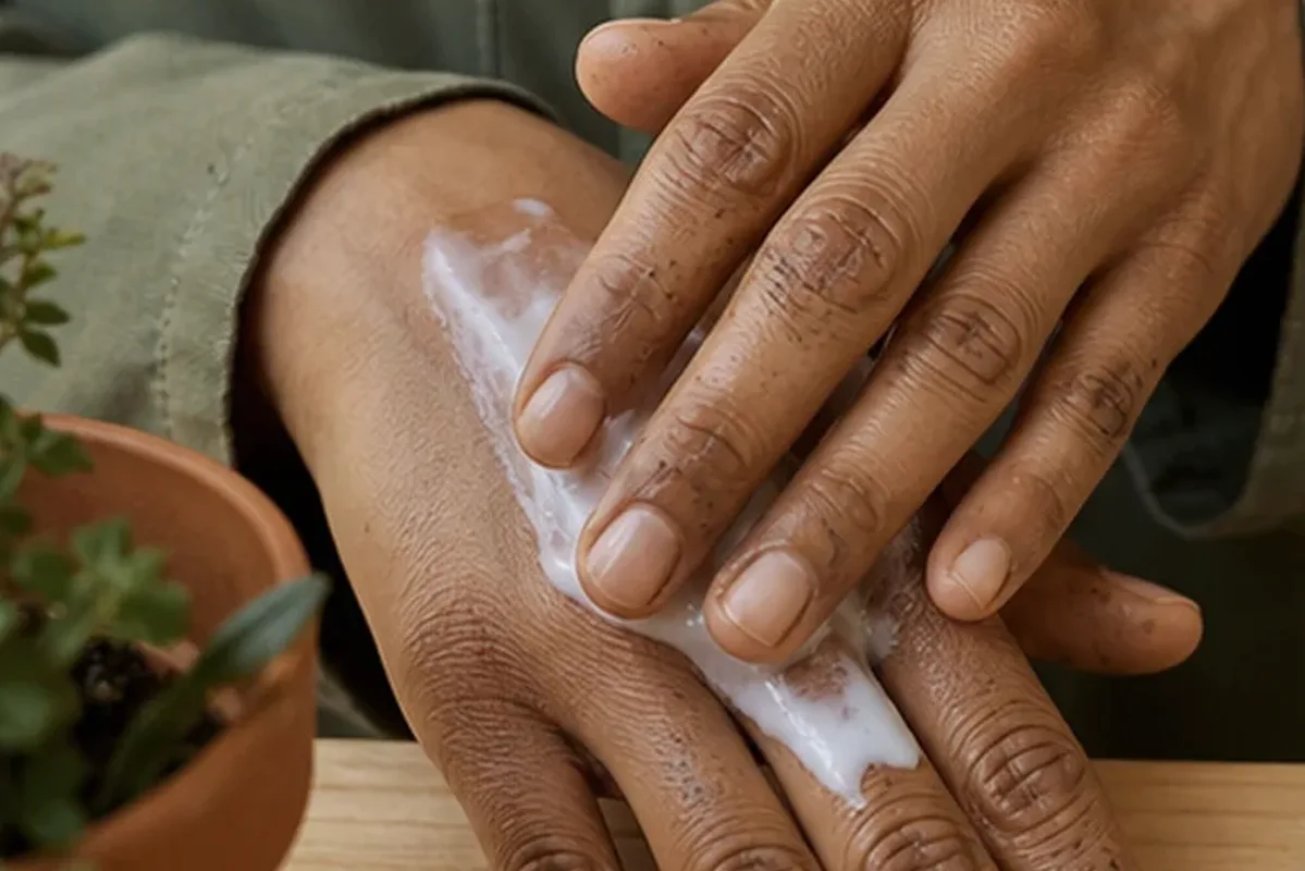 Authentische Beauty-Routine passend zum Thema Selbstbräuner für trockene Haut