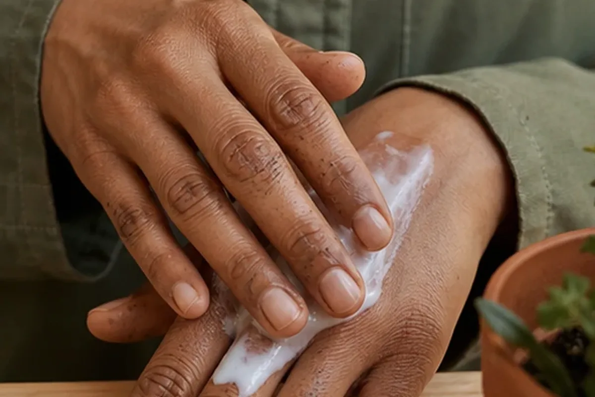 Authentischer Wohlfühlmoment passend zum Beauty-Thema Körperpeeling bei Keratosis pilaris