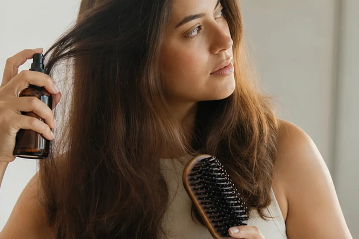 Emotionaler und authentischer Anwendungsmoment rund um Tiefenreinigungsshampoo bei Frizz