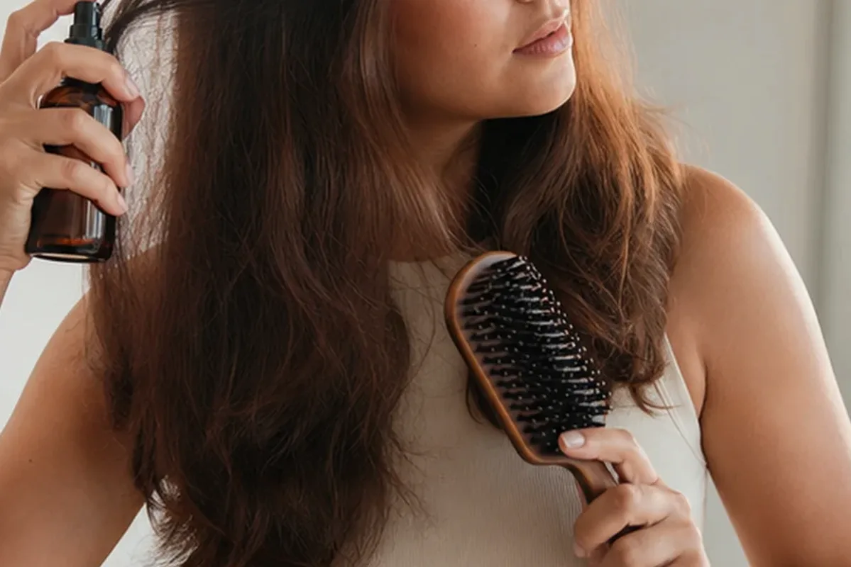 Redaktioneller Beauty-Moment zur Ausgangslage bei Trockenshampoo für lockiges Haar