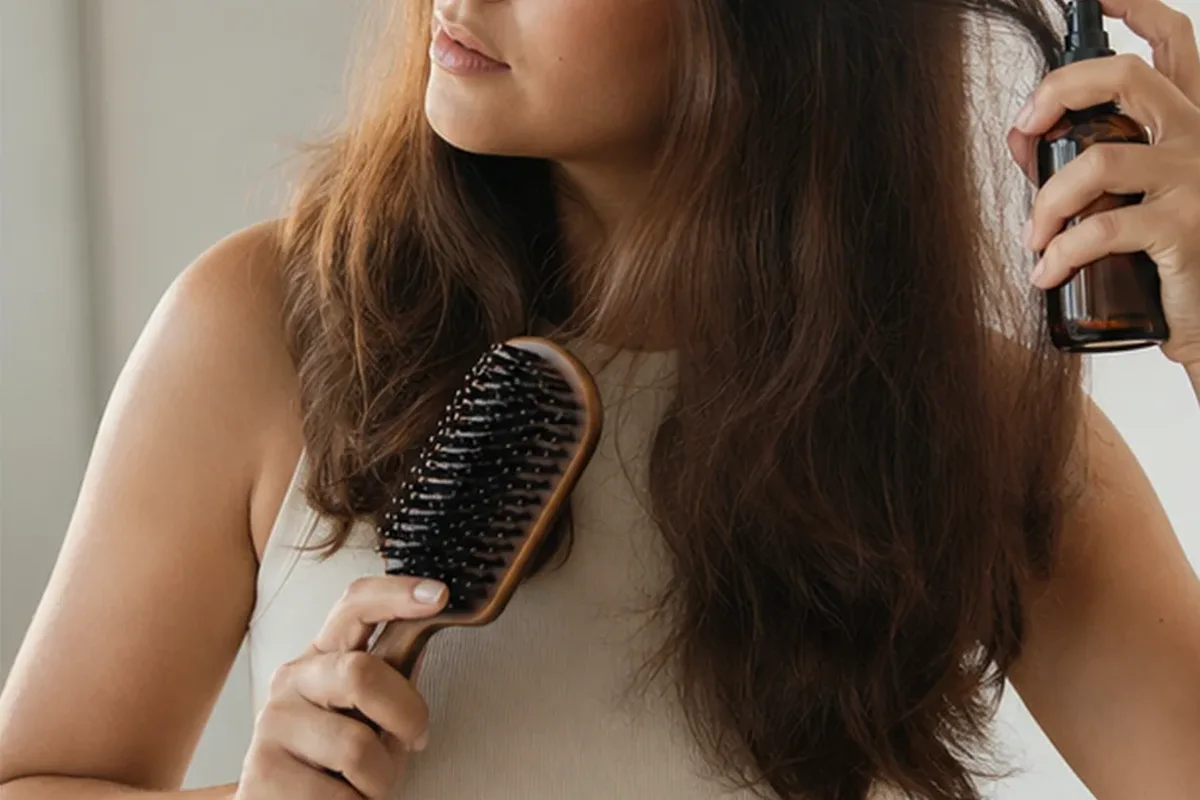 Redaktioneller Beauty-Moment zur Ausgangslage bei Hitzeschutz für lockiges Haar