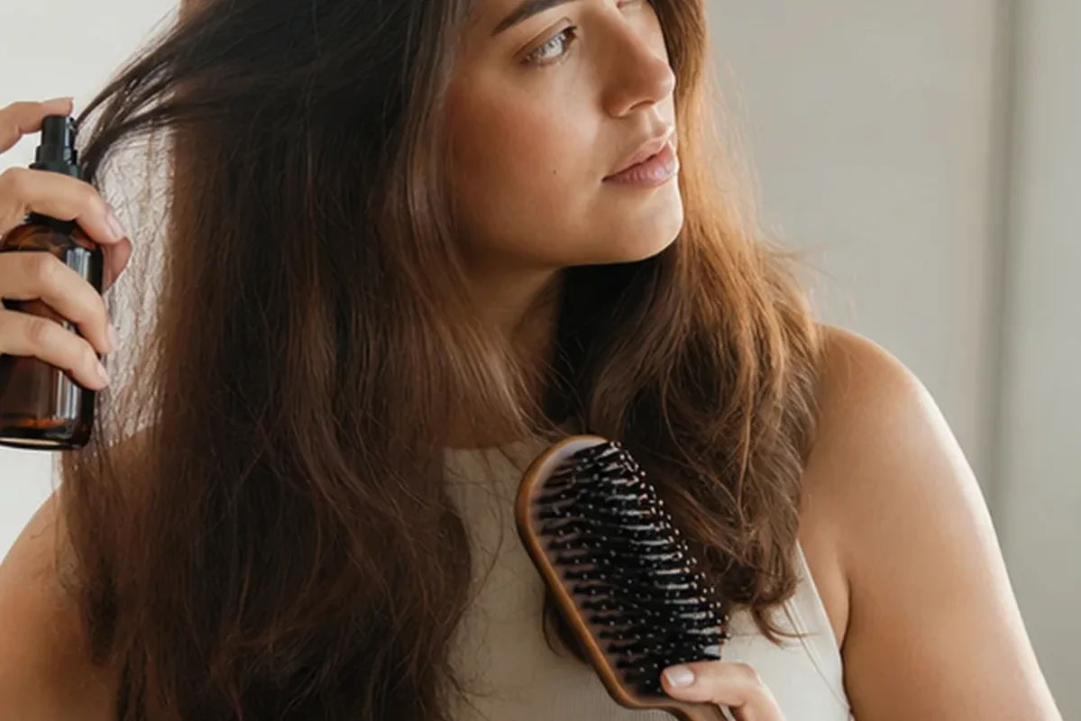 Authentische Beauty-Routine passend zum Thema Hitzeschutz bei Frizz