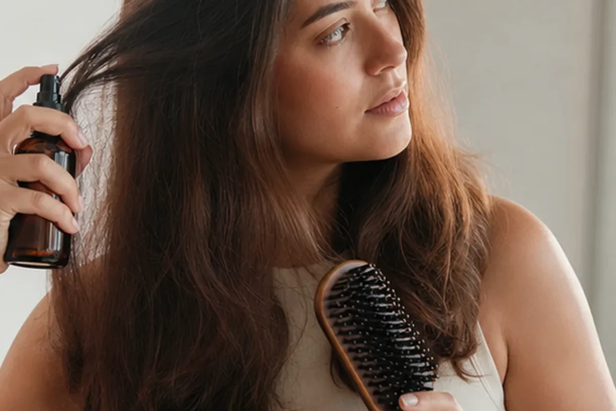 Redaktioneller Beauty-Moment zur Ausgangslage bei Haarstyling