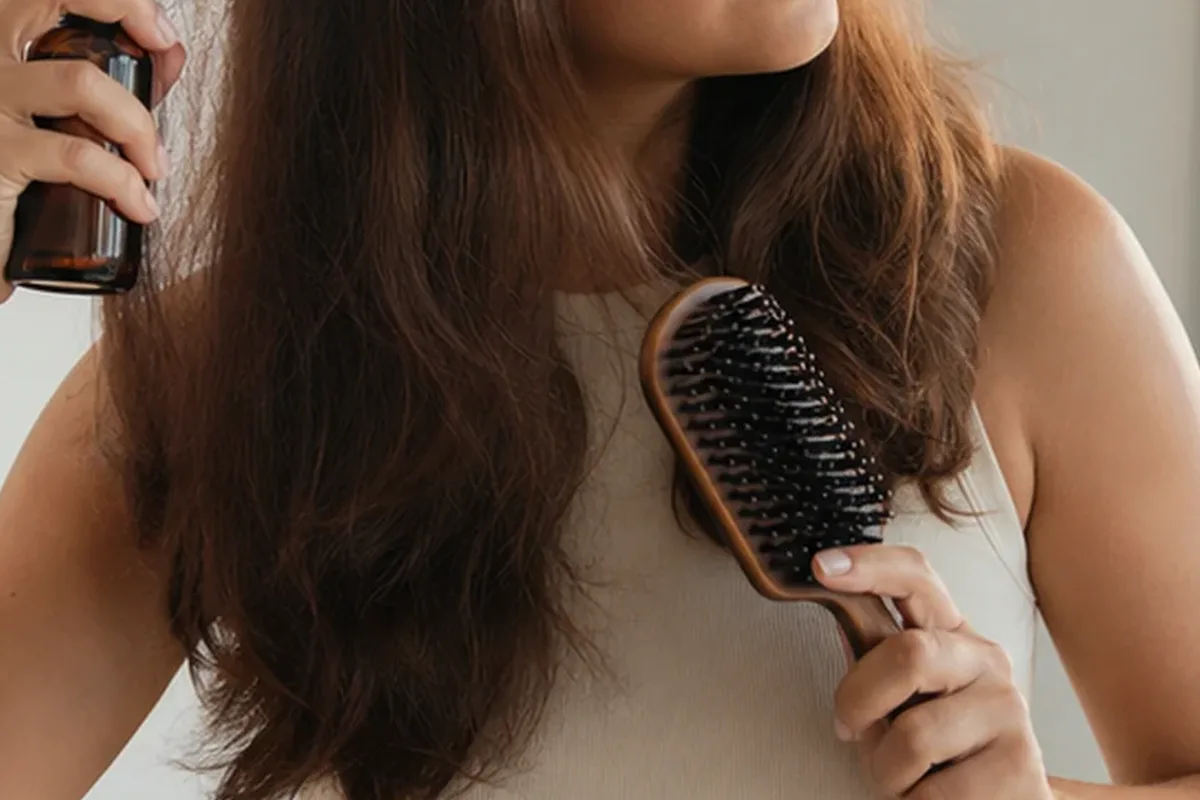 Authentischer Wohlfühlmoment passend zum Beauty-Thema Lockengel für feines Haar