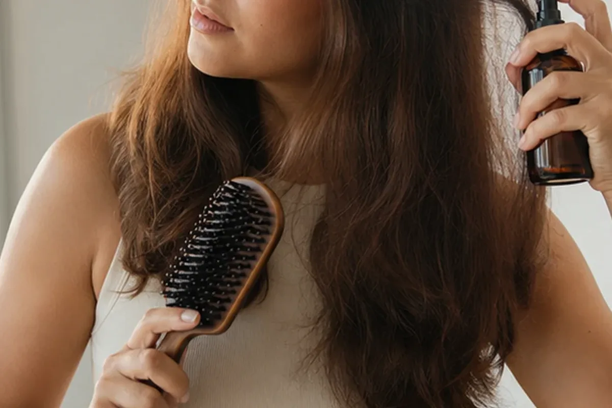 Redaktioneller Beauty-Moment zur Ausgangslage bei Haarbürste für empfindliche Kopfhaut