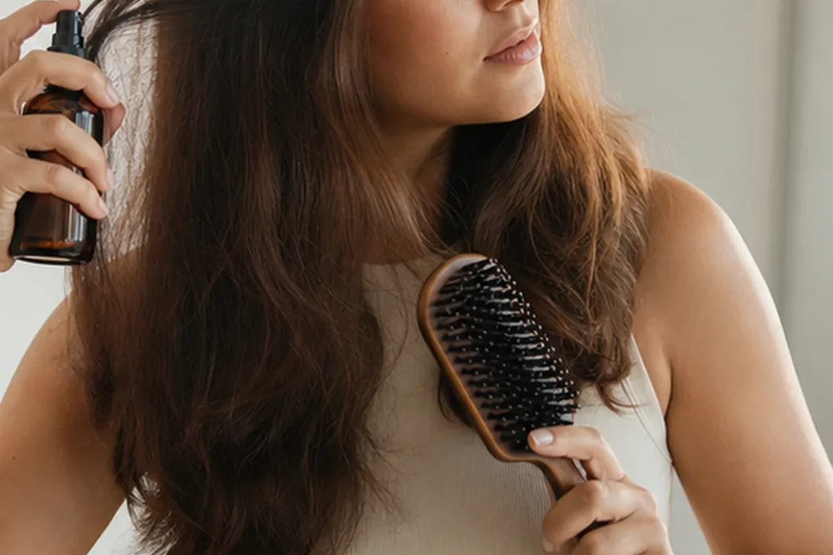 Redaktionelle Detailaufnahme zur Orientierung bei Haaröl für strapaziertes Haar